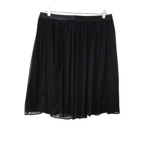 Nicole Miller Women’s Black Chiffon Pleated Knee Length Skirt- Size 10